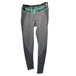 Gymshark Women's FLEX Leggings Charcoal Marl/Teal Size M